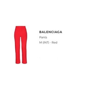 Wool Balenciaga pants in bright red color